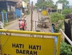 Jalan Longsor di Cilebut Belum Mendapatkan Penanganan